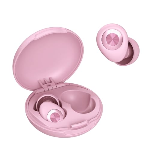 Ultra Comfortable Silicone Ear Plugs for Sleep & Noise Cancelling - 8 Tips & Case - Baby Pink
