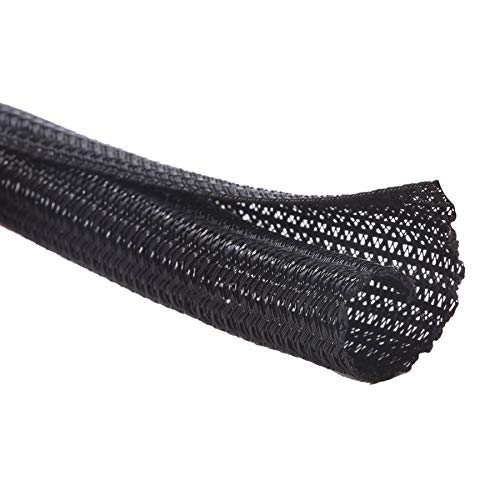 Alex Tech Cord Protector 10ft - 1/2 inch Split Sleeving for USB Power Cord, Audio Video Cable - Protects from Chewing - Black