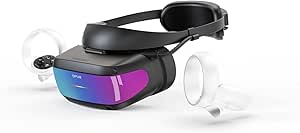 DPVR E4 PCVR Headset with Controller - Virtual Reality Gaming for PC, SteamVR Support