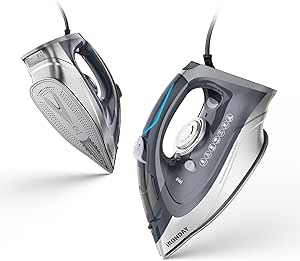 Brand Steam Iron 1700W: Rapid Heat, Burst of Steam, Ceramic Soleplate, Auto shutoff, Anti-Drip, Self-Cleaning - All Fabrics