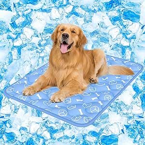Rywell Dog Cooling Mat 2.0 - Thicken, Waterproof, Color Changing - For Extra Large Dogs - Summer Pet Cooling - Washable & Non-Toxic