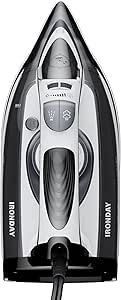 SteamX 1700W Iron: Powerful Steam, Rapid Heating, Ceramic Soleplate, Auto-Off - Wrinkle Remover for All Fabrics
