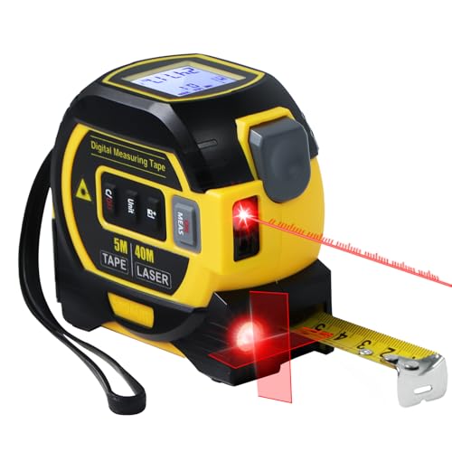 Fitdays 3-in-1 Laser Tape Measure: Digital Tool, 131ft Range, Auto-Leveling Display