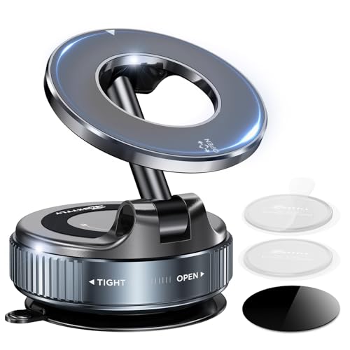 MSXTTLY Car Phone Holder, Vmag-S1, 360ยฐ Rotatable Mount, iPhone 17 Pro MAX & Android, Black