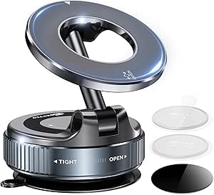 2026 Vacuum Magnetic Phone Holder: 360ยฐ Adjustable Mount, Nano Gel Pads, Unlock More Scenes, for Car, Gym, Mirror