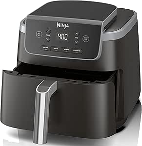 Ninja 4-in-1 Pro Air Fryer: Roast, Reheat, Dehydrate | 5QT Capacity | 400F Max Temp | Nonstick Basket | Grey | AF141
