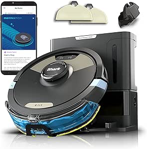 Shark Robot Vacuum & Mop: Powerful Suction, HEPA Self Empty Base, Sonic Mopping, Home Mapping - Pet Hair, Carpets & Hardfloor