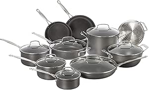 Cuisinart Cookware Set, Chef's Classic Nonstick Hard Anodized, 17-Piece