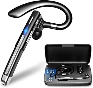 Wireless Bluetooth Headset V5.4, 100 Hrs Talk Time, Noise Cancelling Earbud for Trucker/Home/Office