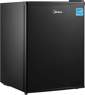Midea 2.4 Cubic Feet Black Refrigerator for Small Spaces