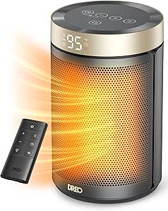 Dreo Portable Electric Heater: Thermostat, Remote, 12H Timer, 5 Modes, 1500W PTC Ceramic Heat - Office, Bedroom, Home