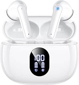 Brand Wireless Earbuds with ENC Noise Cancelling Mic, Big Bass Stereo Sound, 48-Hour Playtime, Lightweight In-Ear, IPX7, Hands-Free Calls