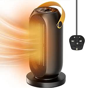 Brand Portable Electric Heater Fan, Energy Efficient PTC Space Heater with Safety Features, 6 Adjustable Modes for Office Room