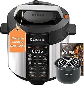 COSORI 6QT Multi Cooker, Stainless Steel, Ceramic Pot, 12 Safety Features, Slow Cook, Sous Vide, Saute