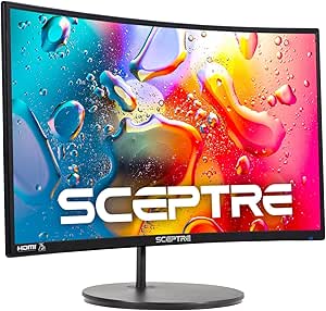 Sceptre Curved Gaming Monitor 24-inch Full HD 1080p 98% sRGB, HDMI x2, VGA, Built-in Speakers, VESA Wall Mount - Black