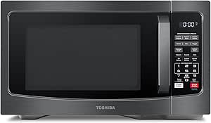 TOSHIBA Countertop Microwave Oven 1.2 Cu Ft Smart Sensor 12 Auto Menus - Easy Clean Interior, Black, 1000W