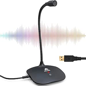 KLIM Talk USB Desk Microphone - Professional Mic for PC Laptop Mac - Recording Gaming Streaming Podcasts