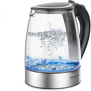 AZEUS 1.8L Fast Boil Electric Kettle, Auto Shut-Off, BPA-Free Glass & Steel