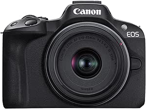 Canon EOS R50 Mirrorless Camera RF-S18-45mm Lens Kit, 24.2MP CMOS, 4K Video, Hybrid, Vlogging - RF Mount