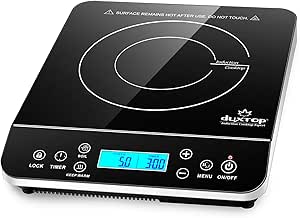 Duxtop Induction Cooktop: Portable Hot Plate, LCD Touch, 1800W