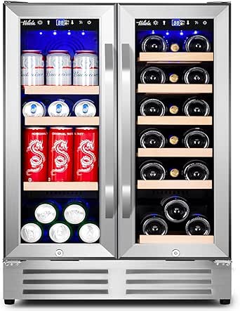 CoolerMax 24 Inch Dual Zone Glass Door Beverage Fridge