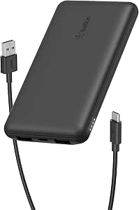 Belkin Portable Charger: 15W 3-Port Power Bank, Fast Charging for iPhone & Samsung - 10000mAh Battery