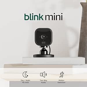 Blink Mini Indoor Smart Security Camera, 1080p HD, Night Vision