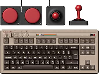 8Bitdo Retro Mechanical Keyboard: Bluetooth/2.4G/USB-C, 87 Keys, Super Buttons, Windows/Android - ISO UK Layout
