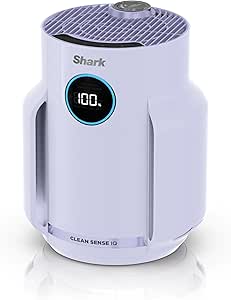 Shark Air Purifier: 5-Year HEPA Filter, 99.97% Allergen Traps, Quiet Operation, Lilac Display