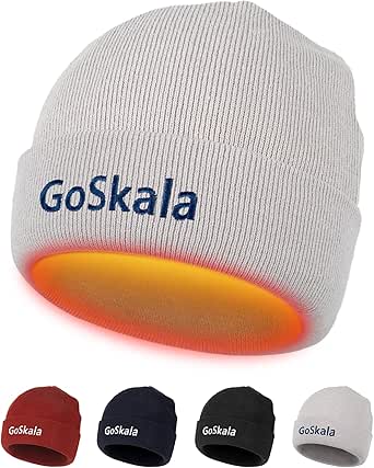 GoSkala Classic Knit Beanie - Warm Unisex Winter Hat for Men/Women, Silver Grey