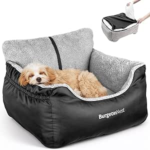 BurgeonNest Dog Car Seat: Soft Travel Bed for Small Dogs