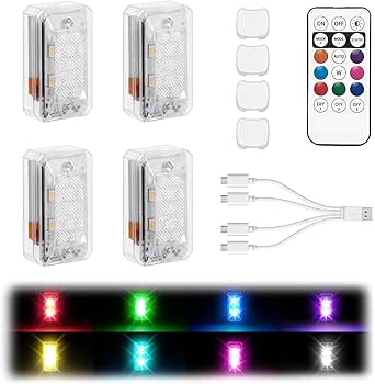Asunder Wireless LED Strobe Lights: 8-Color Waterproof, 11 LEDs, Remote - Cars, Bikes, Drones