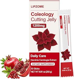 Coleology Garcinia Cambogia Chia Collagen Sticks for Detox & Digestion, Pomegranate Flavor, 10-Day Supply