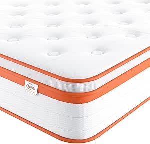 TeQsli 3FT Gel Memory Foam Single Mattress - Orthopedic 7 Zone Pocket Sprungs - Medium Firm - 10 inch