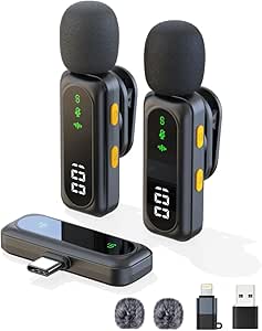 Mini Wireless Lavalier Mic for iPhone & Android - Crystal Sound, Noise Reduction - Video Recording, Vlogging, Singing