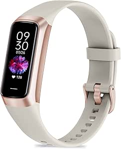 Fitness Tracker - Heart Rate, Blood Oxygen, Sleep Monitor - Waterproof Smart Watch for Men Women - Beige