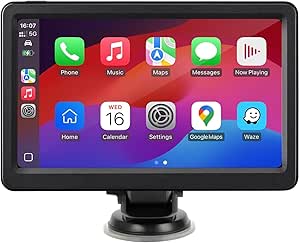 Portable Car Stereo: 7" HD Touch Screen, Wireless Carplay & Android Auto, 1080P Backup Cam, Bluetooth - Voice Control