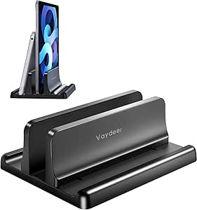 VAYDEER Vertical Laptop Stand: Adjustable Desktop Holder for MacBook Pro Air, HP, Dell, Surface, Lenovo - Space-Saving Dock up to 17.3 inch