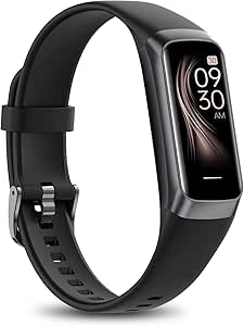 FitPro Heart Rate Tracker: 24/7 Monitoring, IP68 Waterproof, 25 Sport Modes, 1.1" Color Screen - Android/iOS - Dark Black