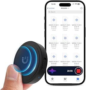 Elasound Voice Recorder: AI Noise Reduction, Portable Audio for Work, Lectures, Meetings, 100H Recording Device
