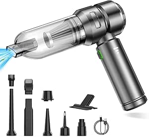 Portable 22000Pa Handheld Vacuum Cleaner with 3-Speed Motor - Dual Filters, Multiple Brush Heads - Home, Car, Office, Kitchen, Pet Hair