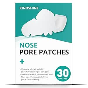 Hydrocolloid Nose Pore Strips - 30 Count, Overnight Oil-Absorbing, Pimple Stickers for Acne Gunk