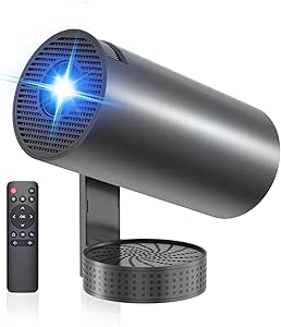 Smart 4K Mini Projector with WiFi 6 & Bluetooth 5.4, Rotatable Stand - Portable for Home Cinema, Office, Outdoor