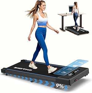 CHAOKE Walking Pad Treadmill: 9% Incline, Under Desk, 10KM/H Speed, 2.75HP Motor, 150kg Capacity, 12 HIIT Programs