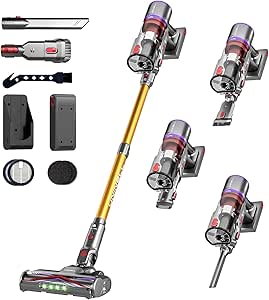 UNINELL HOME Cordless Vacuum Cleaner, 48Kpa Power, 65Mins Runtime, Anti-Tangle Stick, Self-Standing - Ideal for Pet Hair & Carpet
