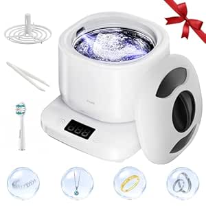Ultrasonic Jewelry Cleaner with U-V Light, 3 Modes, Waterproof
