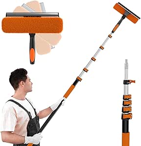 Professional 30FT Window Squeegee Kit with Extension Pole - Ideal for High Windows, Indoor/Outdoor Cleaning