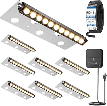 12W LED Hardscape Lighting for Retaining Walls, Steps & Decks - Warm White, Low Voltage, Waterproof - 8 Pack