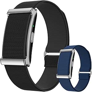 Fitness Tracker: Heart Rate Monitor, Sleep Tracker, GPS, 120+ Modes, 30-Day Battery, 2 Bands - Black & Blue