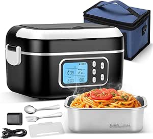 Smart Cordless Electric Lunch Box, 1.5L, Timer, Temp Control